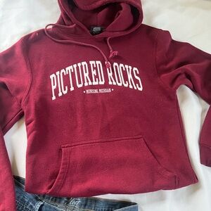 storm fleece women hooded burgundy size small